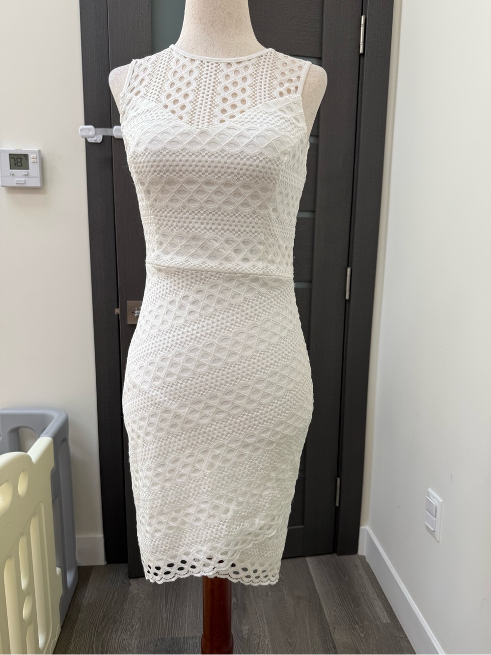 Guess White Crochet Sheath Dress.NWOT